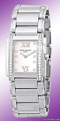 Replica Patek Philippe Lady's Stainless Steel Diamond Twenty-4 Watch