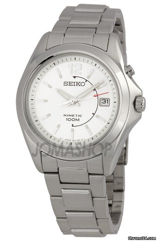 Seiko Stainless Steel Silver Dial Kinetic Mens Watch SKA475 watches