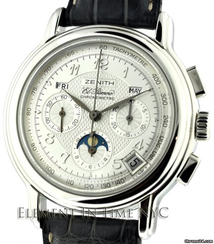 Zenith El Primero Chronomaster Triple Calendar In Platinum watches