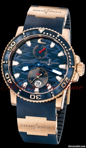 Ulysse Nardin BLUE SURF ROSE GOLD LIMITED 500 PIECES MAXI MARINE DIVER NEW watches