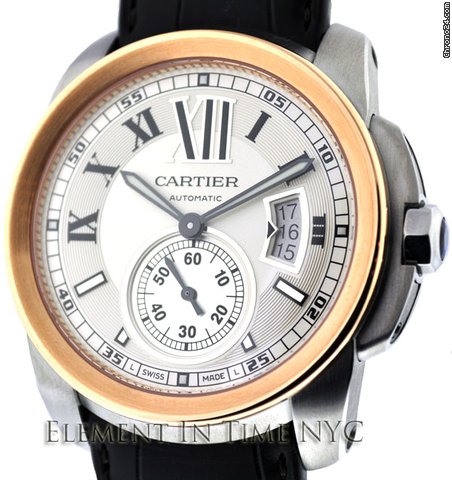 Cartier Calibre De Cartier Steel/ 18k Pink Gold Bezel W7100011 watches