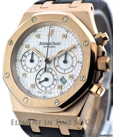 Replica Audemars Piguet Royal Oak Chronograph 18k Rose Gold 26022 Watch