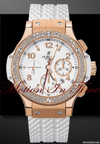 Hublot BIG BANG PORTO CERVO ROSE GOLD DIAMOND 44.5mm WHITE RUBBER watches