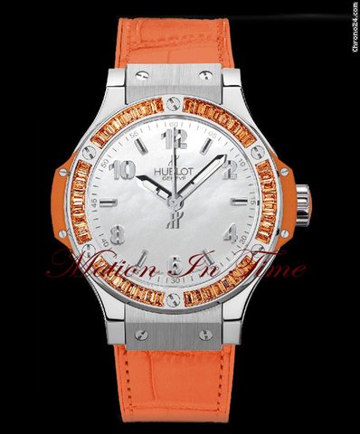 Hublot BIG BANG TUTTI FRUTTI "ORANGE" w/ ORANGE SAPPHIRE BAGUETTES watches