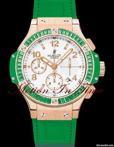 Hublot BIG BANG TUTTI FRUTTI "GREEN APPLE" ROSE GOLD BAGUETTE 41mm watches
