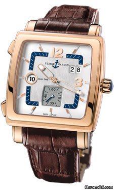 Replica Ulysse Nardin Quadrato Dual Time Rose Gold Watch