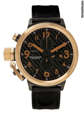 U-Boat Flightdeck 43 Black Steel and Gold watches