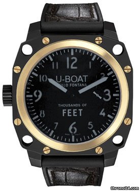 U-Boat Thousands Of Feet 50 Black Steel and Gold watches