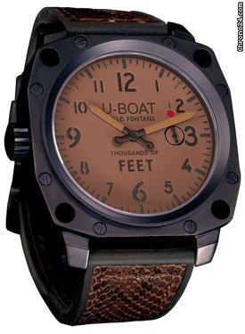 U-Boat Thousands Of Feet 50 Black Steel Brushed watches