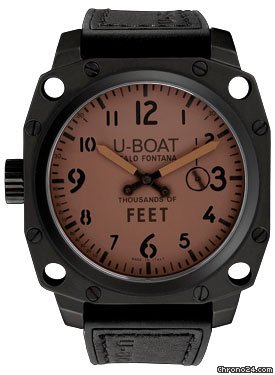 U-Boat Thousands Of Feet 50 Black Steel Brushed watches