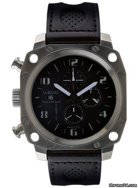 U-Boat Thousands Of Feet 50 Black Steel Brushed Chronograph watches