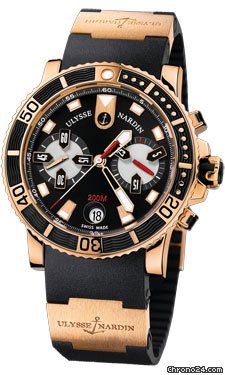 Replica Ulysse Nardin Maxi Marine Diver Chronograph Gold Watch