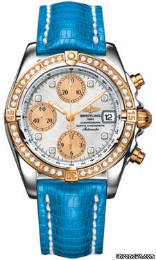 Breitling Chrono Cockpit Steel and Rose Gold Diamonds watches