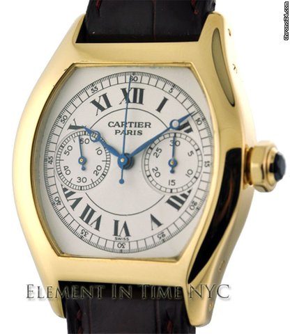 Cartier Tortue Monopulsante Chrono 18k Yellow Gold B+P watches