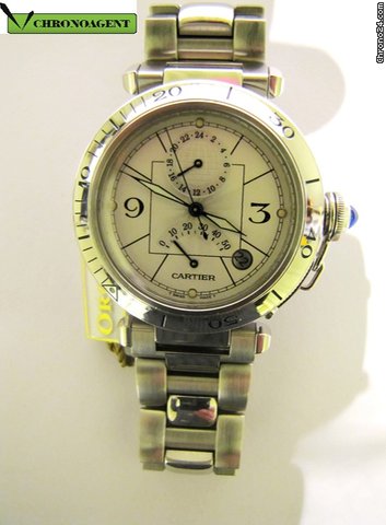 Cartier PASHA RISERVA DI CARICA DOPPIO FUSO ORARIO IN ACCIA watches