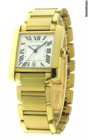 Cartier Tank Francaise Gold 18K Watch Automatic men large W50003N2 watches