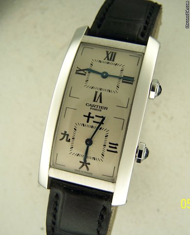 Cartier Tank Cintree Dual Time Zone Collection Privee L. E. watches