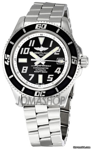 Breitling Aeromarine Superocean Black Dial Stainless Steel Mens Watch A1736402-BA29SS watches