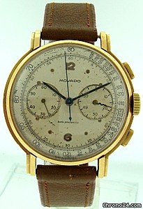 Movado Chronograph With Flat Pushers 18kPG R9023 watches