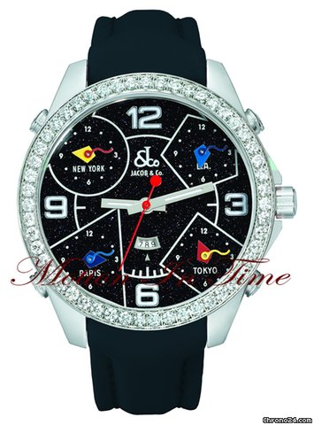 Jacob & Co. The Five Time Zone Watch Aventurine Dial w/ 5.00ct Diamond watches