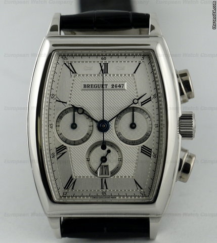 Breguet Heritage Chronograph Platinum Silver Guilloche Dial 32MM watches