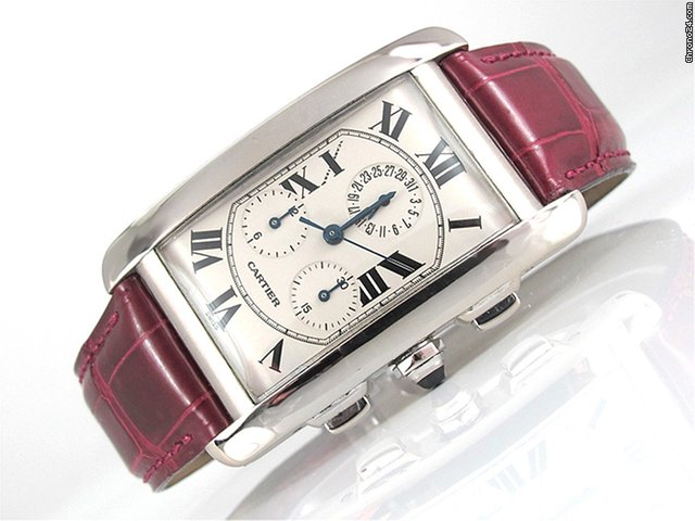 Cartier Damen "TANK AMERICAINE" 750/- Wei gold Quarz watches