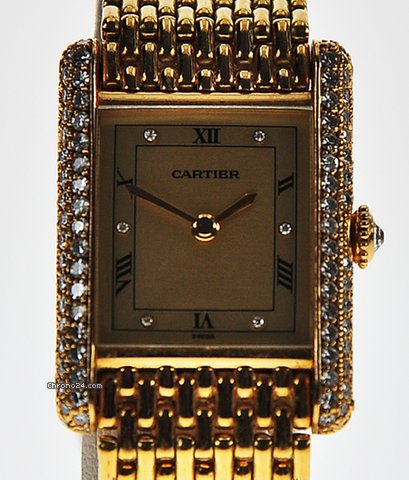 Cartier TANK 18K Y/G, MANUAL, DIAMOND - watches