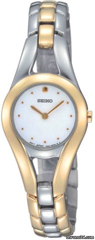 Seiko Two-tone Stainless Steel White Dial Dress Ladies Watch SUJF60 watches