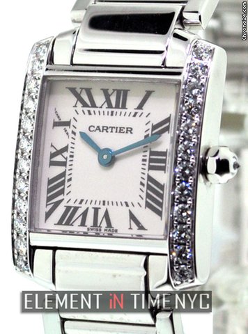 Cartier Tank Francaise 18K White Gold Factory Diamonds watches