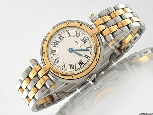 Cartier Damen "PANTHERE RONDE" Stahl / Gelbgold Quarz watches