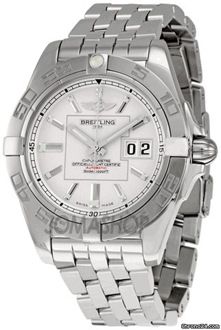 Breitling Galactic 41 Silver Dial Stainless Steel Mens Watch A49350L2-G699SS watches