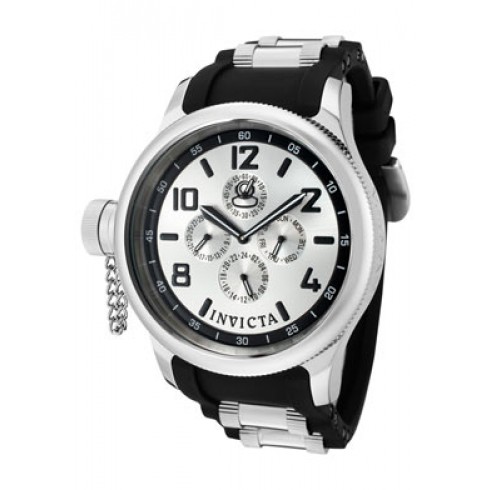 Invicta Men's Russian Diver Silver Dial Black Rubber 1800 watches