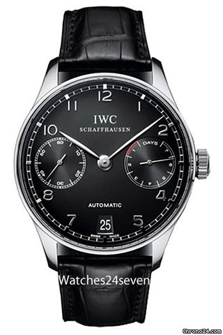 IWC Portuguese 7 Day Automatic Black Dial watches