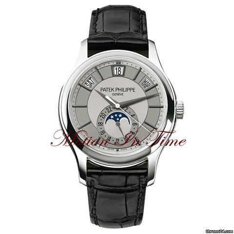 Patek Philippe 5205g ANNUAL CALENDAR MOONPHASE WHITE GOLD SILVER DIAL NEW watches