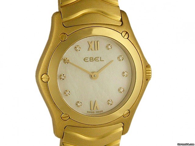 Ebel Classic Wave Lady 18kt Gelbgold Diamond Perlmutt 24mm wie NEU watches