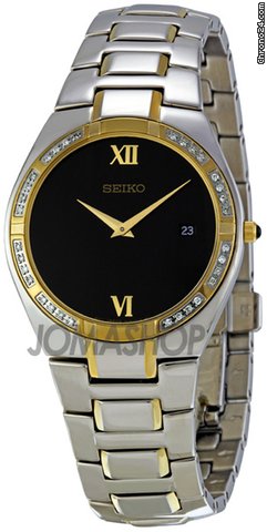 Seiko Diamond Two-Tone Stainless Steel Mens Watch SKP338 watches