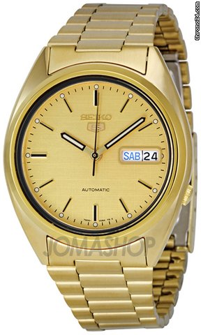 Seiko 5 Gold Tone Automatic Mens Watch SNXL72 watches
