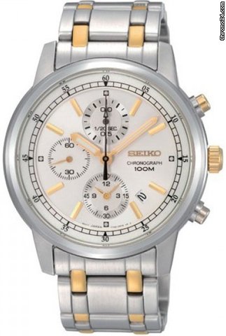 Seiko Chronograph Two-tone Mens Watch SNDC29 watches