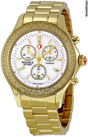Michele Jetway Chronograph Diamond Ladies Watch MWW17A000007 watches