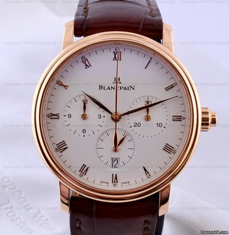 Blancpain Villeret Single Button Chronograph 18K Rose Gold NEW watches