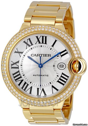 Cartier Ballon Bleu Silver Dial 18K Yellow Gold Mens Watch WE9007Z3 watches