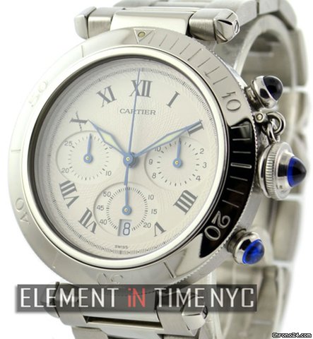 Cartier Pasha 38 Chronograph Stainless Steel Silver Dial watches