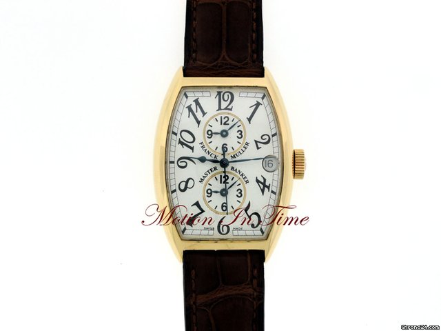 Franck Muller MASTER BANKER 3 TIMEZONE AUTOMATIC YELLOW GOLD MEN'S watches