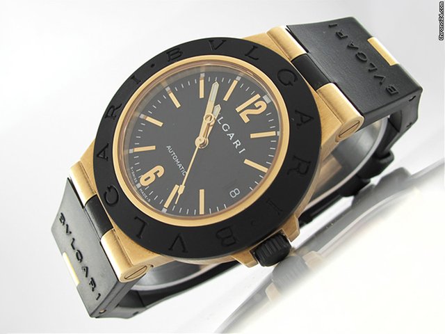 Bulgari Damen "BVLGARI BVLGARI" 750/- Gelbgold / Kautschuc Automatik watches