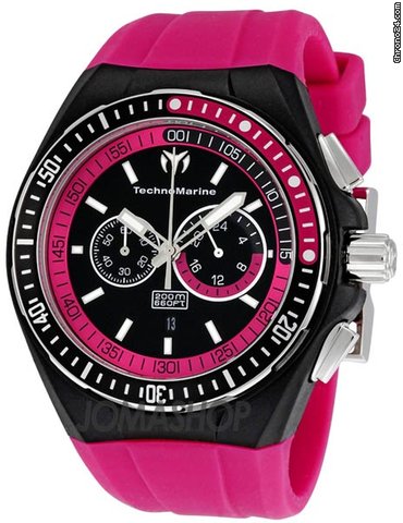 Technomarine Cruise Sport Pink Rubber Strap Chronograph Ladies Watch 111021 watches