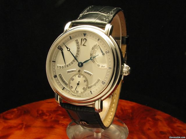 Maurice Lacroix Masterpiece Calendrier Retrograde Edelstahl Herrenuhr watches