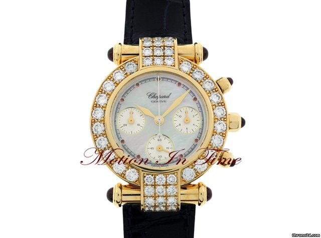 Chopard Ladies Imperiale Yellow Gold Diamond & Ruby Chronograph RARE watches