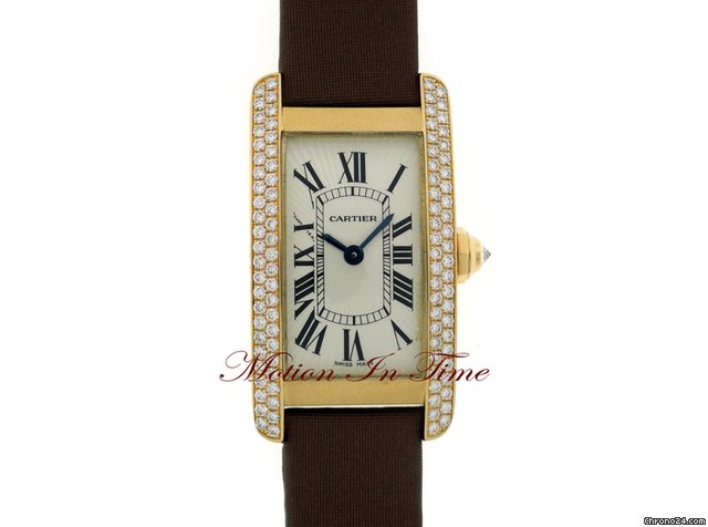Cartier TANK AMERICAINE LADIES' YELLOW GOLD DIAMOND AMERICAN TANK watches