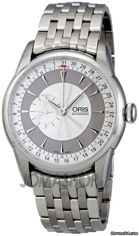 Oris Mens Artelier Silver Dial Stainless Steel Bracelet Automatic Watch 644-7597-4051MB watches
