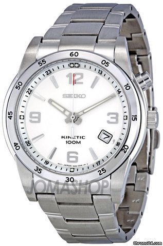 Seiko Silver Dial Stainless Steel Kinetic Mens Watch SKA499 watches